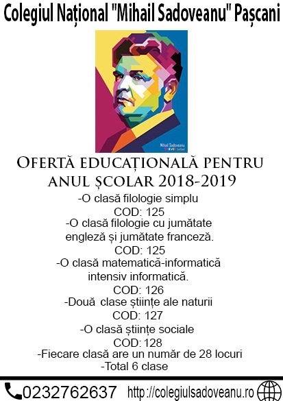 Oferta educațională 2018/2019